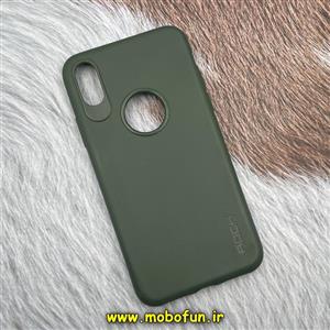 قاب گوشی iPhone X - iPhone XS آیفون طرح ژله ای اورجینال راک ROCK سبز تیره کد 656