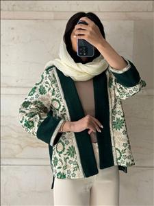 مانتو حصیری گل دوزی مدیمو