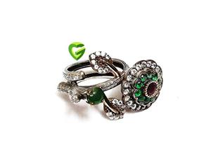 انگشتر نقره عثمانی گل کد 273