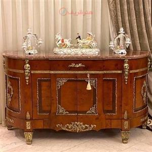 کنسول سلطنتی کار شده فوق العاده و بی نظیر،از جنس چوب روس درجه یک، رنگ چند لایه پولیش شده دارای ضمانت