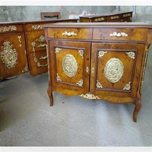 کنسول دو درب معرق کاری، رنگ درجه یک پولیشی و طراحی شیک و آنتیک با ضمانت