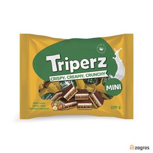 ویفر چند لایه شیری فندقی تریپرز با تکه‌ های فندق و روکش شکلات شیری 220 گرم
