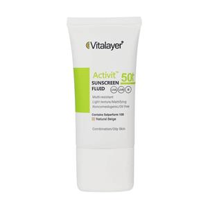 فلوئید SPF50 پوست چرب اکتی ویت 40 میلی لیتر ویتالیر Vitalayer