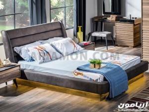 تخت خواب چوب و پارچه