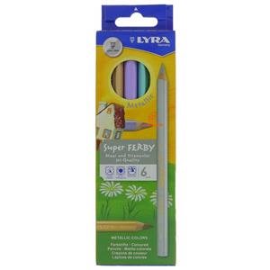 مداد رنگی متالیک 6 رنگ مدل SUPER FERBY لیرا LYRA
