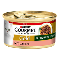 کنسرو گورمت گلد خورشتی طعم سالمون المانی ۸۵ گرم gourmet gold succulent delight mit lachs 