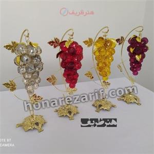 انگور کریستالی با پایه برنجی درجه یک در 4 رنگ متفاوت، دکوری زیبا و شیک