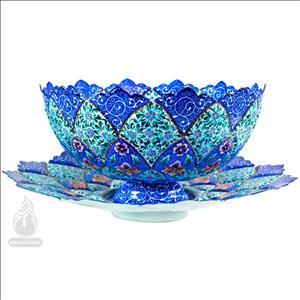 کاسه و بشقاب میناکاری 25 سانتی متر نیل 4