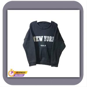 بلوز یقه گرد زنانه چاپ New York کد eug131 