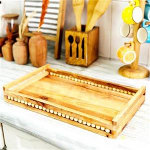 سینی سرو چوبی مهره دار فرکالا (چوب راش)