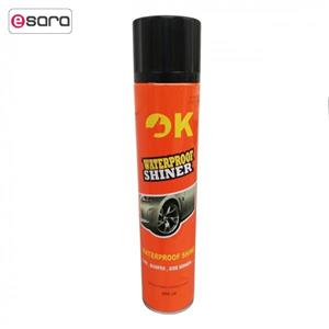 اسپری تمیز کننده لاستیک خودرو اوکی مدل WATERPROOF SHINER حجم 650 میلی لیتر