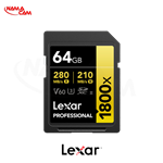 کارت حافظه 64 گیگابایتی لکسار سری طلایی Lexar 64GB 1800x UHS-II GOLD 