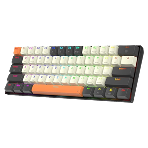 کیبورد گیمینگ ردراگون مدل Redragon K644 Pro RGB Wireless Cream Black Orange CGO Keyboard 