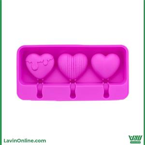 قالب سیلیکونی پاپسیکل قلب 3 تایی