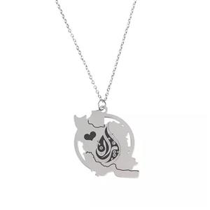 گردنبند زنانه گیلواره زراوشان مدل ایران طرح ایران و قلب کد T01