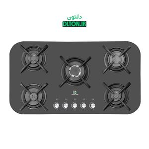 اجاق گاز صفحه ای شیشه ای 5 شعله پرنیان استیل مدل PB5204