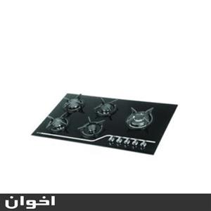 اجاق گاز صفحه ای 5 شعله شیشه مشکی اخوان مدل Z-7