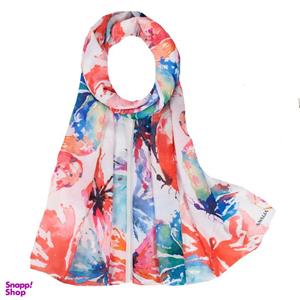 شال زنانه مدل نخی آبرنگی طرح پروانه شاد کد ana-2305