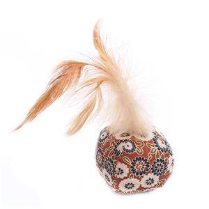 عروسک بازی گربه مدل توپ پردار و کت نیپ دار