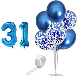 بادکنک آرایی مستر تم طرح کروم شیشه ای پولکی کد 31 بسته 11 عددی