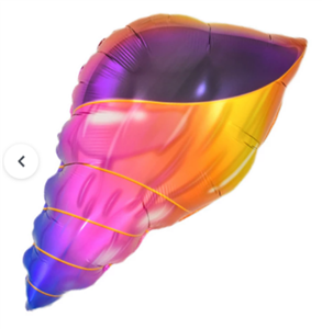 بادکنک فویلی لاکی بالونز مدل صدف طرح هفت رنگ کد 1213