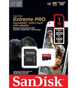 حافظه میکرو اس دی  Sandisk microSD XC UHS-1 Extreme Pro 1TB 200MB