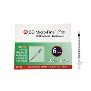 سرنگ 0.5 میل بی دی گیج 31 BD بسته 10 عددی