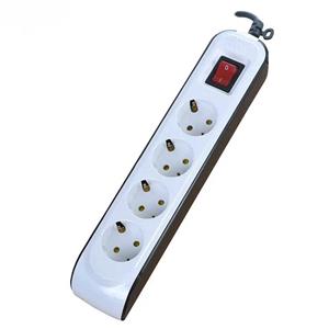 رابط برق چهار خانه ارت دار با کلید و کابل 1.8متری پارت الکتریک