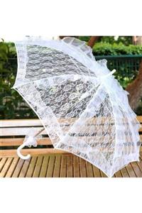 چتر عروس تزئینی توری سفید 75cm برند Techno Center کد 1711521104