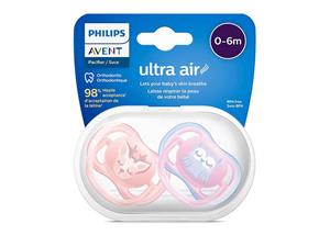 پستانک ارتودنسی دو عددی نوزادی 6-0 ماه مدل ultra air فیلیپس اونت philips avent 