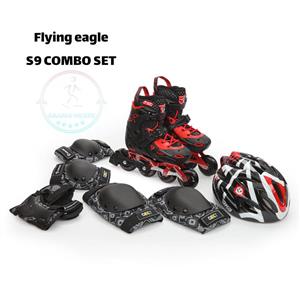 کفش اسکیت Flyingeagle مدل S9اس۹ با تجهیزات Cobet لوازم ایمنی کوبت فلایینگ ایگل مشکی