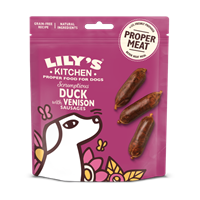 تشویقی سگ سوسیس اردک و گوزن لیلیز کیچن Lily’s kitchen Scrumptious Duck with Venison Sausages 