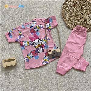 تیشرت شلوار دخترانه طرح اردک  1 تا 8 سال