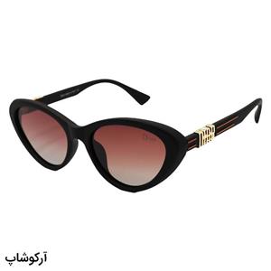 عینک آفتابی پلاریزه زنانه با فریم گربه ای، رنگ قهوه ای مات، لنز قهوه ای سایه روشن DIOR مدل P5122