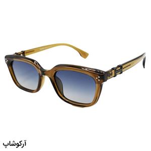 عینک آفتابی هرمس با فریم مستطیلی شکل، رنگ زیتونی، لنز پلاریزه و آبی هایلایت مدل P5133
