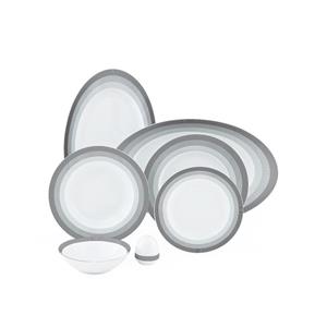 سرویس غذاخوری چینی زرین ایران 28 پارچه مدل سیلور لاینر درجه 3