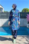 مایو حجابی بورکینی  آستین استاندارد طرح دار زنانه Remsa Mayo TYCI893BNN169547998122506