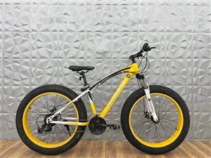 دوچرخه لاستیک پهن آلن مکس رنگ زرد و سفید سایز 26