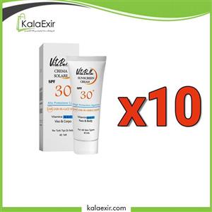 کرم ضد آفتاب spf30 بی رنگ 40 میل ویتابلا پکیج 10 عددی 