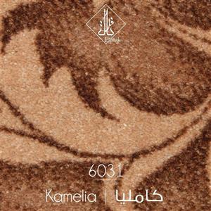 موکت ظریف مصور طرح کاملیا قهوه ای کد 6031