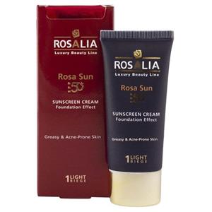 کرم ضد آفتاب رنگی رزالیا SPF50 مدل Greasy & Acne-Prone حجم ۴۰ میل رنگ۱ |Rosalia Rosa Sun oily Skin Spf50