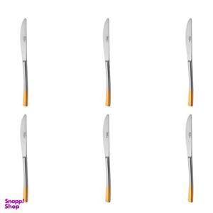 کارد میوه خوری ناب استیل مدل فلورانس دورطلایی بسته 6 عددی