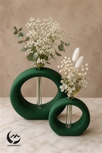 گلدان دکوری مدل حلقه ای مجموعه 3 عددی