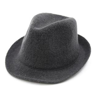 کلاه شاپو مردانه لبه دار طرح کلاسیک رنگ زغالی بافت بیسیک کد 2815203 