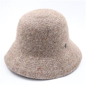 کلاه لبه دار زنانه طرح کلاسیک قهو ای بافت کلوش ماک فلزی NYC کد 2815071