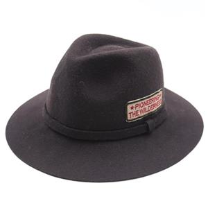 کلاه لبه دار مردانه قهوه ای کلاسیک نمدی فدورا مارکدار کد 2815039 