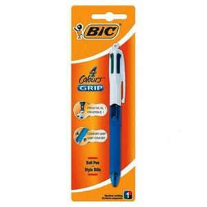 خودکار 4 رنگ بیک مدل گریپ - دارای بسته بندی Bic 4 Colours Ball Pen Grip - In a Package