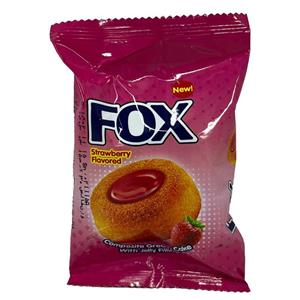 کیک روغنی با مغز ژله ای طعم توت فرنگی فوکس 30 گرم