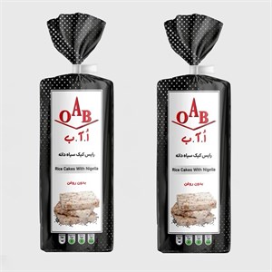 رایس کیک سیاه دانه بدون روغن اُ آ ب  100 گرم  