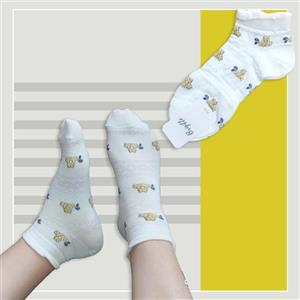 جوراب مچی زنانه طرح گل زرد شکوفه‎ - در 4 طرح